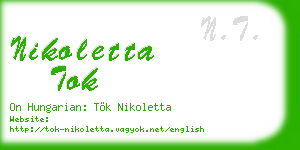 nikoletta tok business card